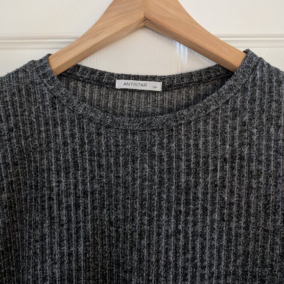 Cropped ribbed crewneck top grey size XS - Picture 2 of 13